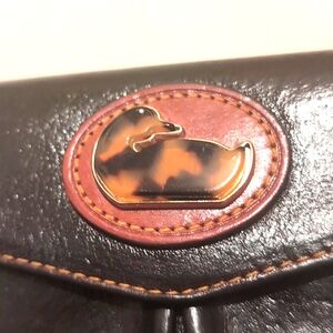 "Dooney & Bourke" Black Leather "Tortoise-Shell Duck Wallet"